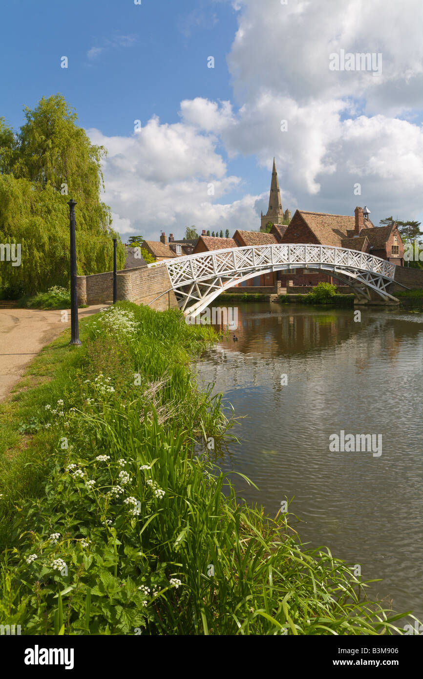 The Chinese Bridge, River Ouse, Godmanchester, Cambridgeshire, England Stock Photo