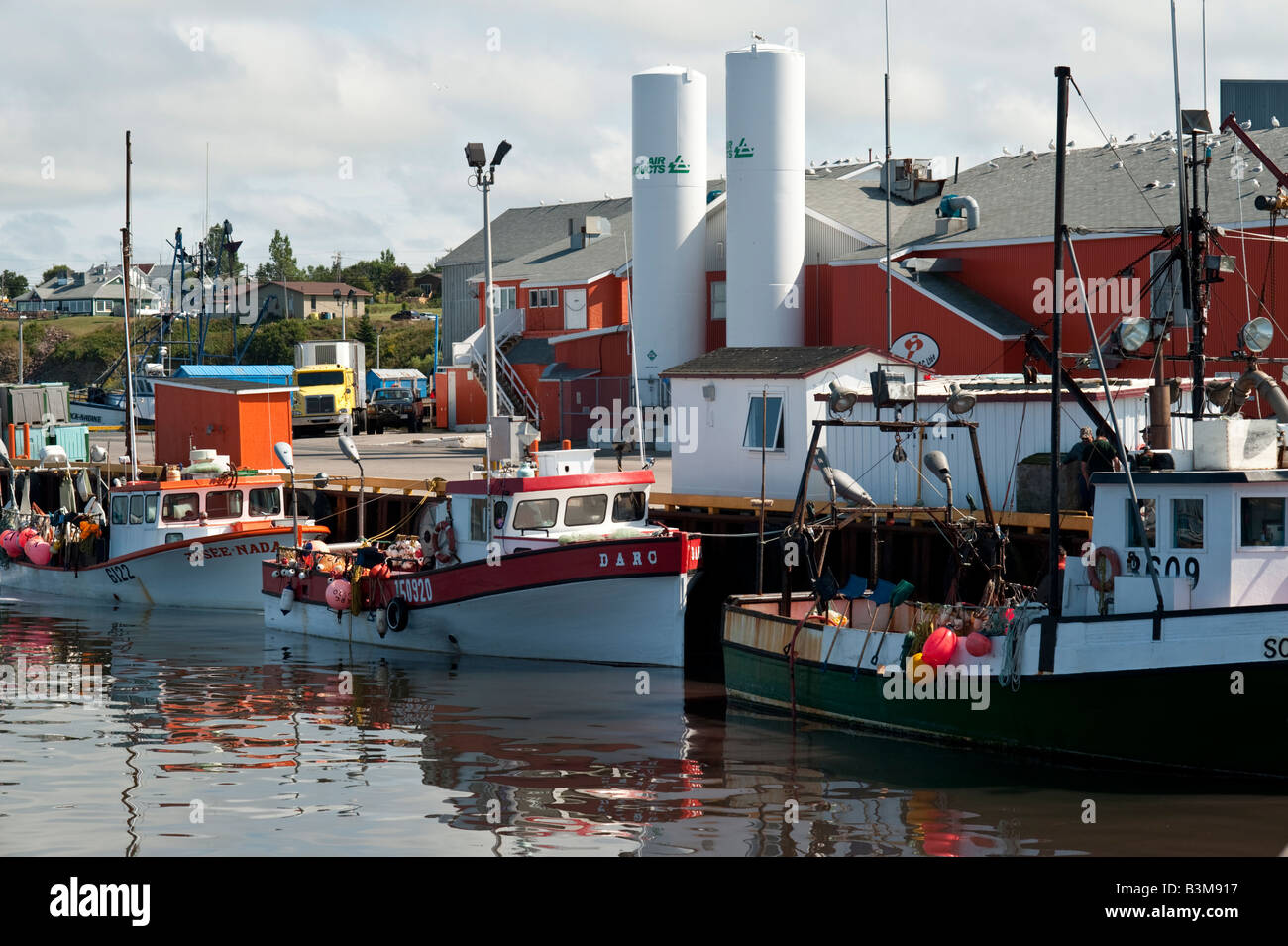 Lobster fishing boats on the Acadian Shore of New Brunswick at the