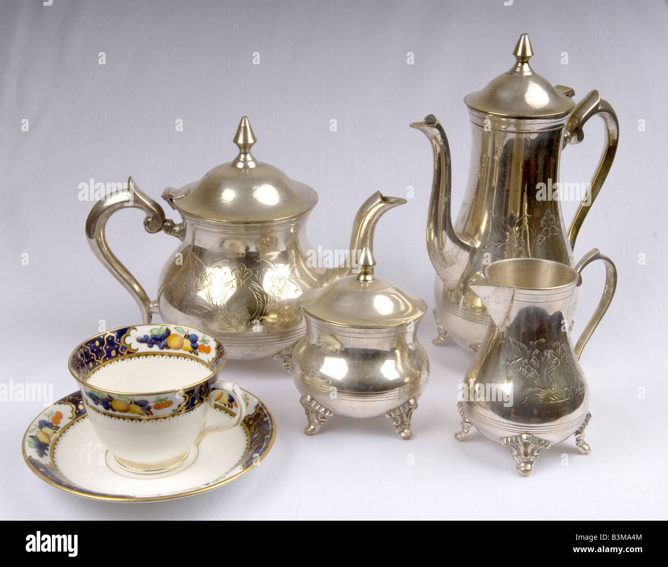 Silver Tea Service Stock Photo Alamy