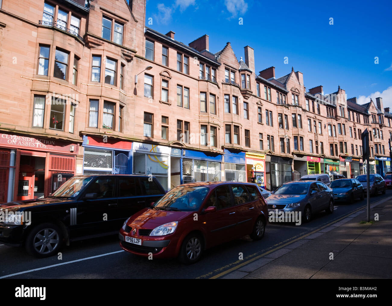 Traffic, Shops and Tenement Buildings, High Street, Glasgow, Scotland