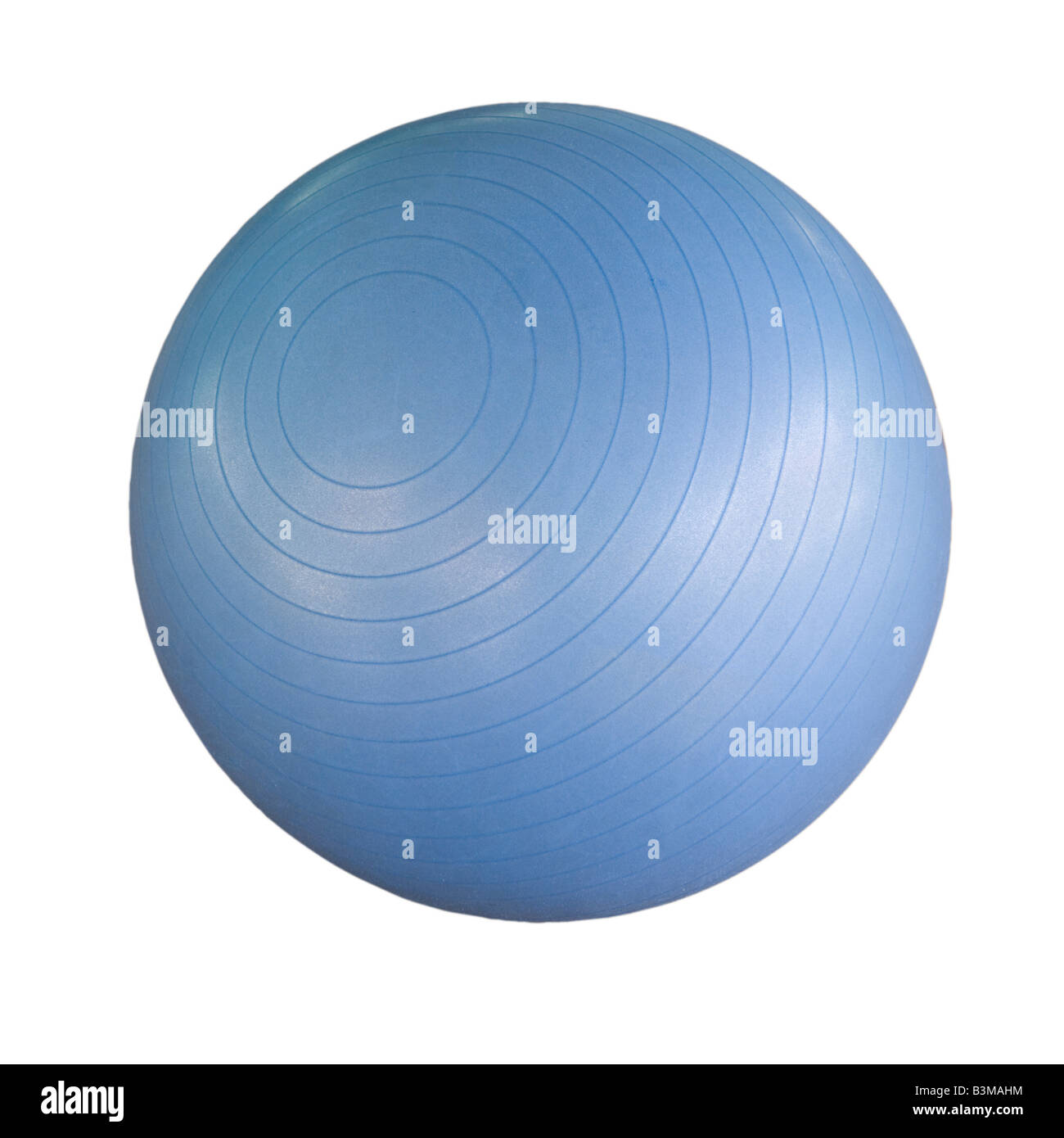 Blue swiss ball isolated against a white background Stock Photo Alamy