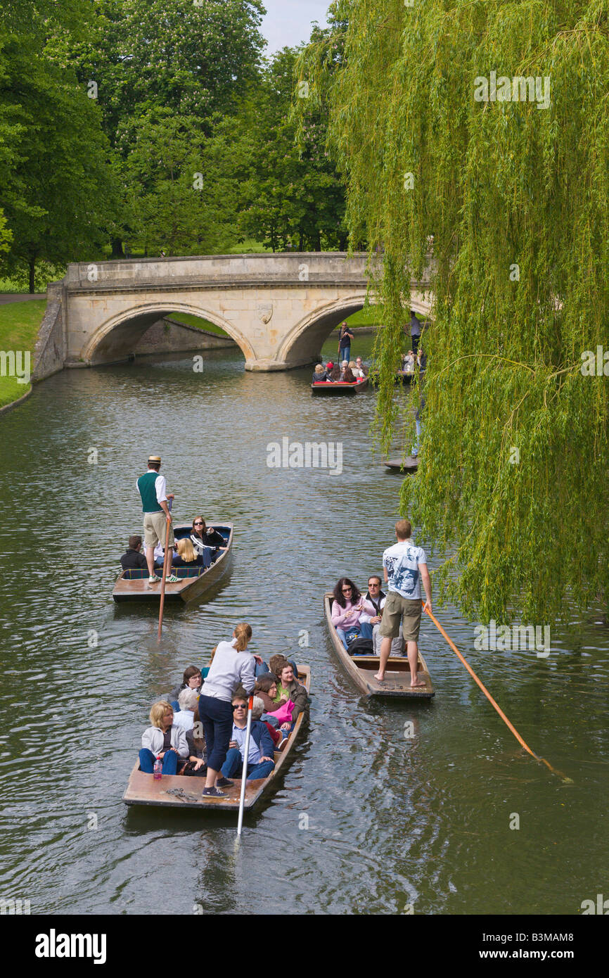 Punting on River Cam, Cambridge, England Stock Photo