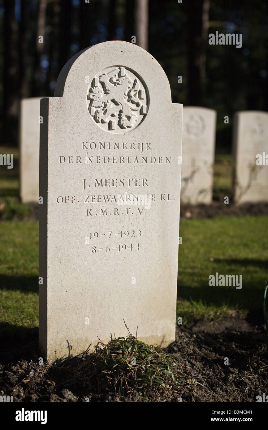 Military Grave Marker Kingdom of Netherlands Stock Photo Alamy
