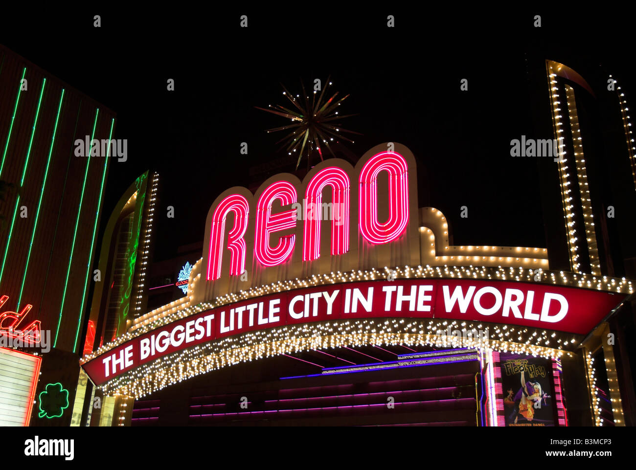 Reno biggest little city in the world sign hi-res stock