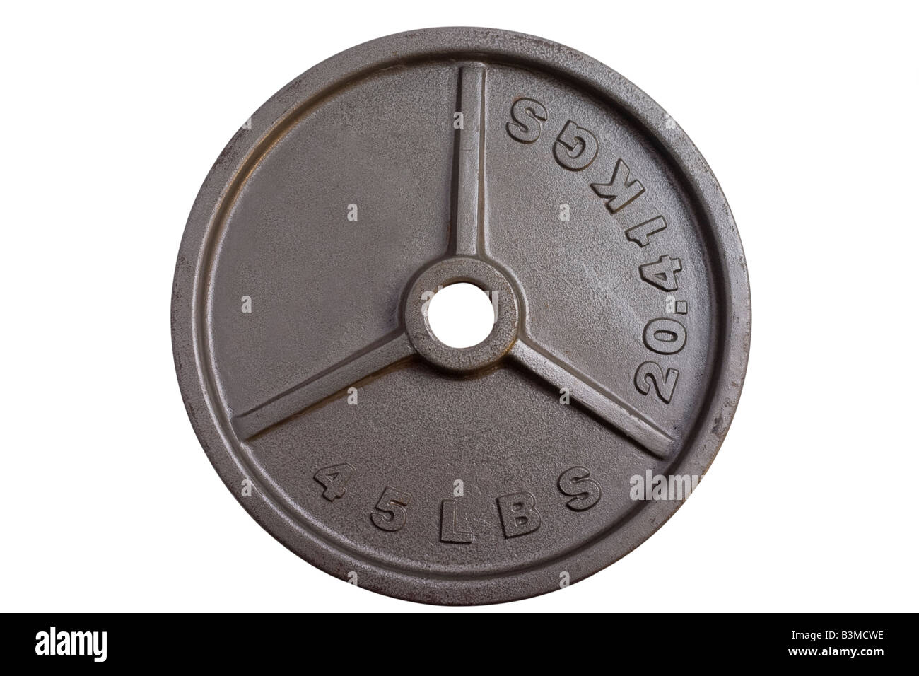 45 lbs plate isolated on white background Stock Photo Alamy
