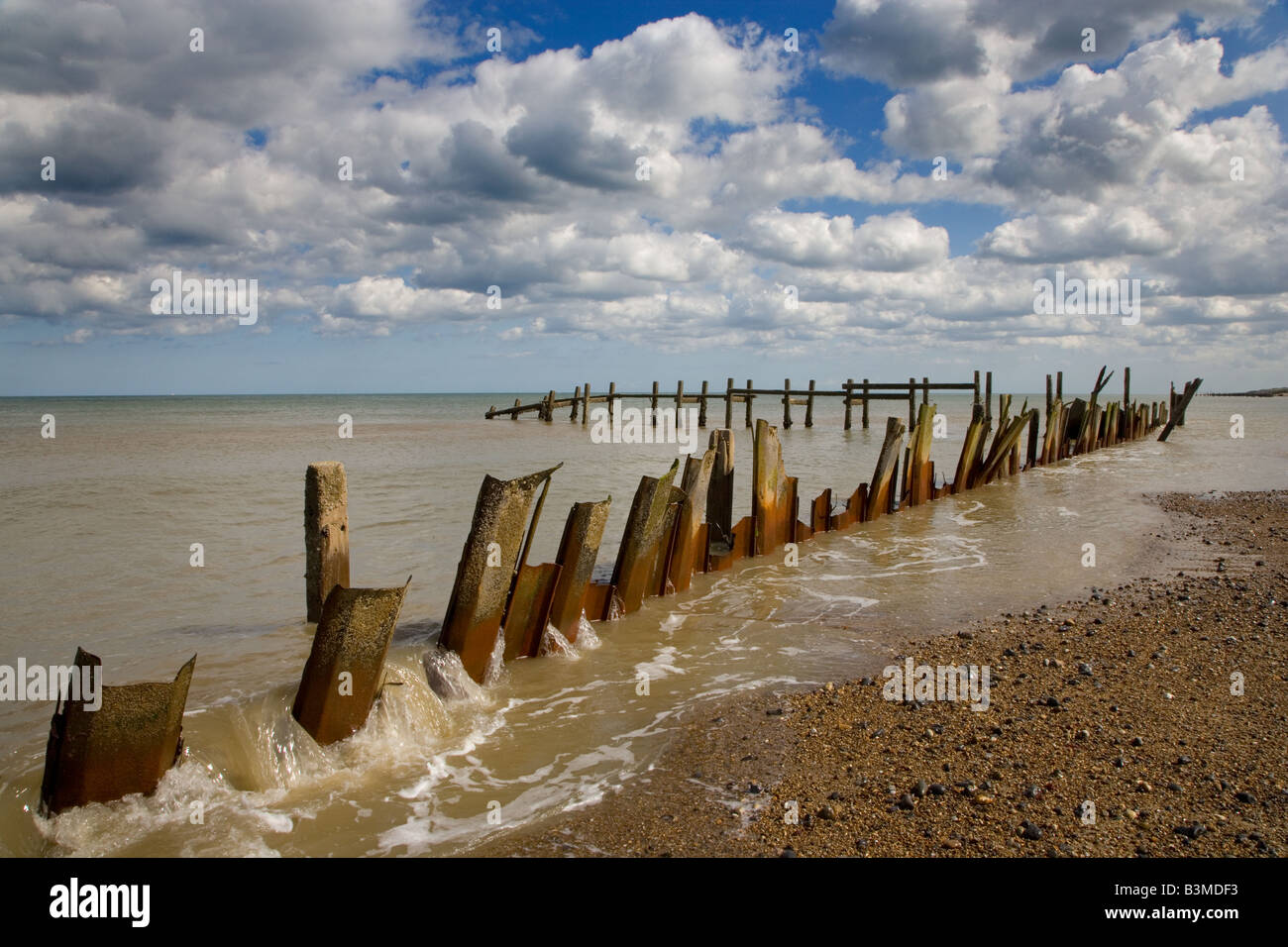 Broken Defences Happisburgh Beach Norfolk Stock Photo - Alamy