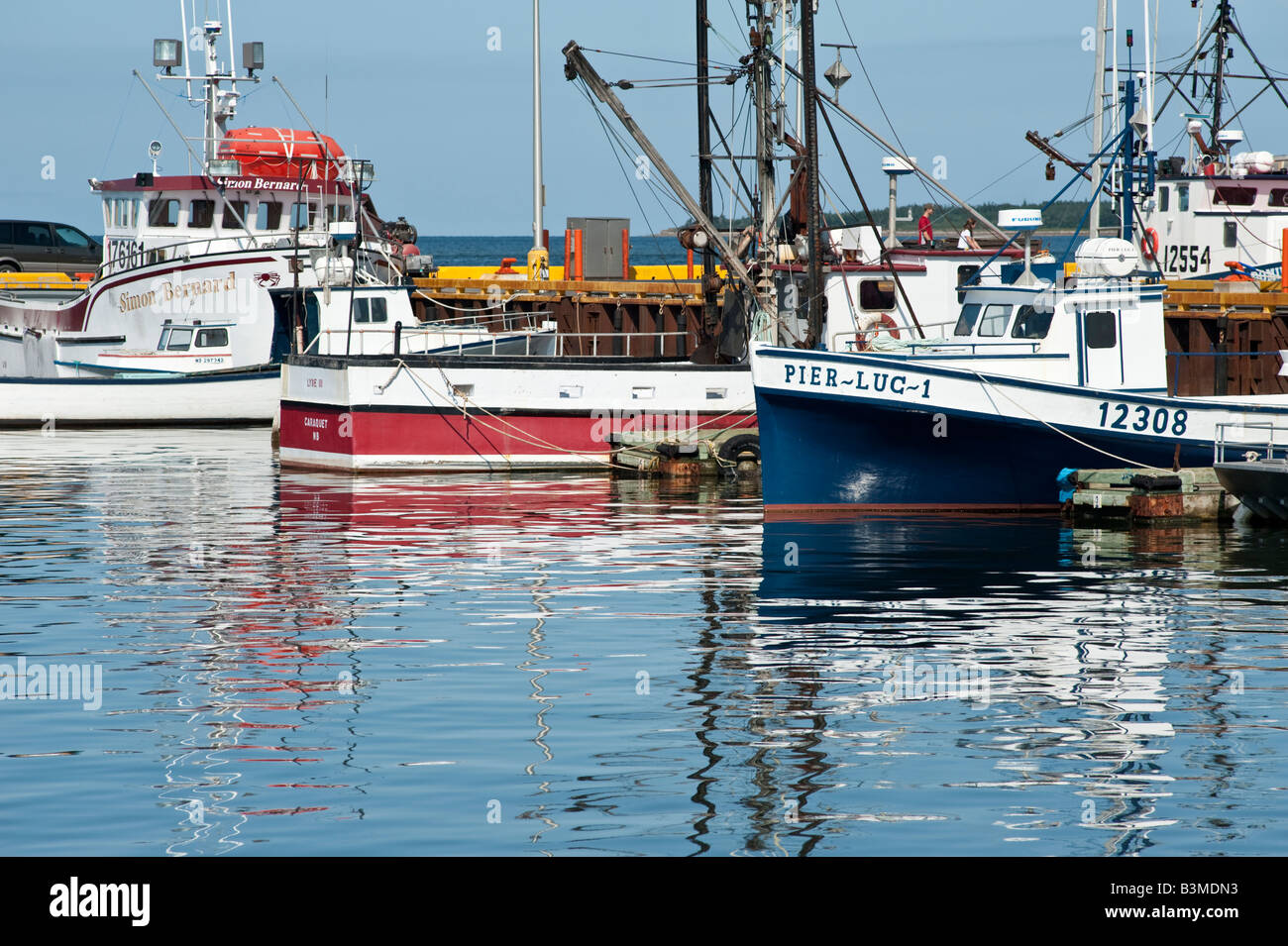 Lobster fishing boats on the Acadian Shore of New Brunswick at the
