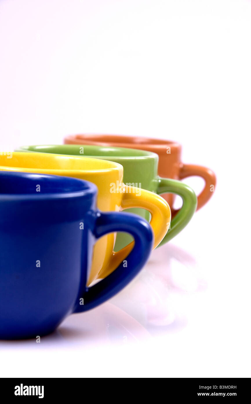 isolated Colored coffee cups Stock Photo Alamy