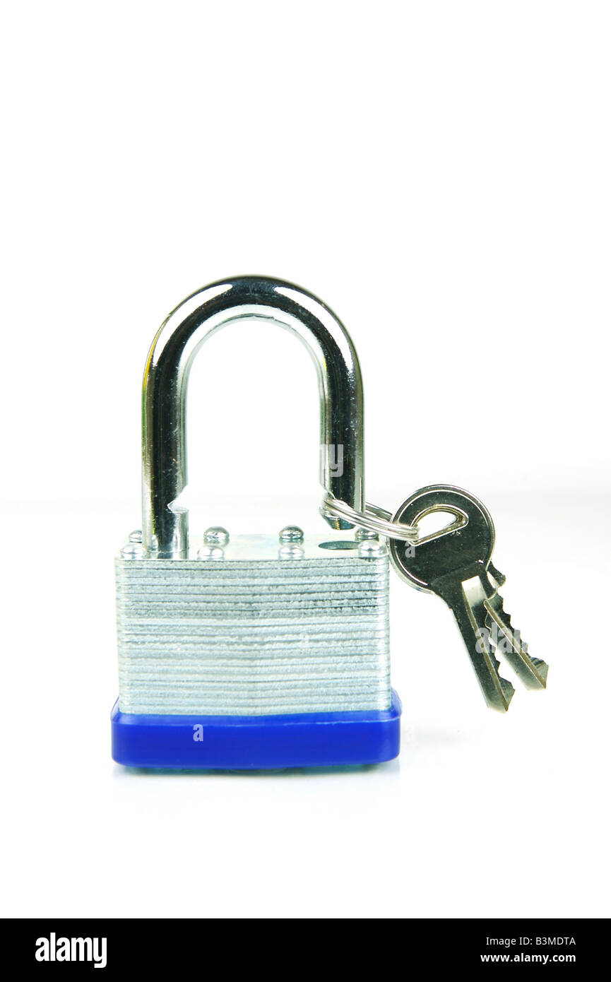A padlock isolated against a white background Stock Photo - Alamy