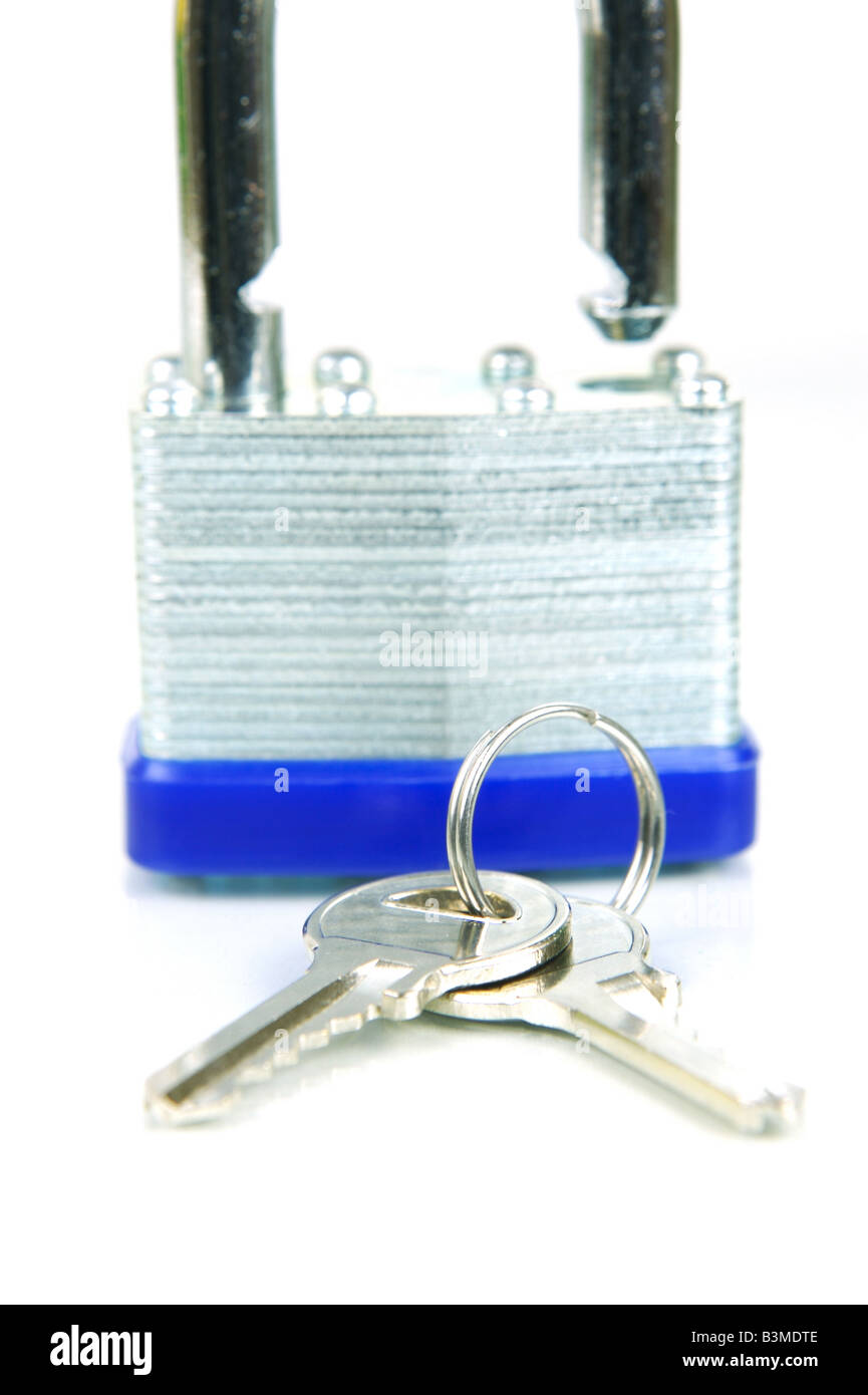 A padlock isolated against a white background Stock Photo - Alamy