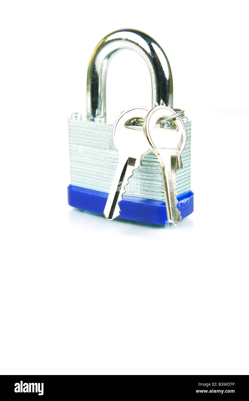 A padlock isolated against a white background Stock Photo - Alamy