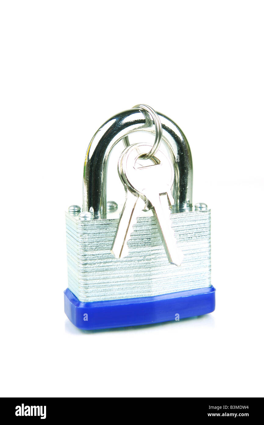 A padlock isolated against a white background Stock Photo - Alamy