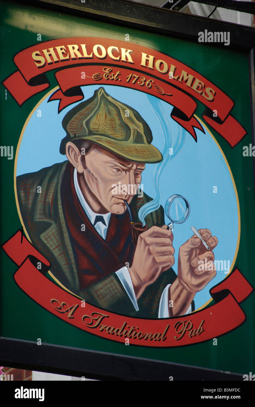 Sherlock Holmes pub sign Northumberland Street London England Stock ...