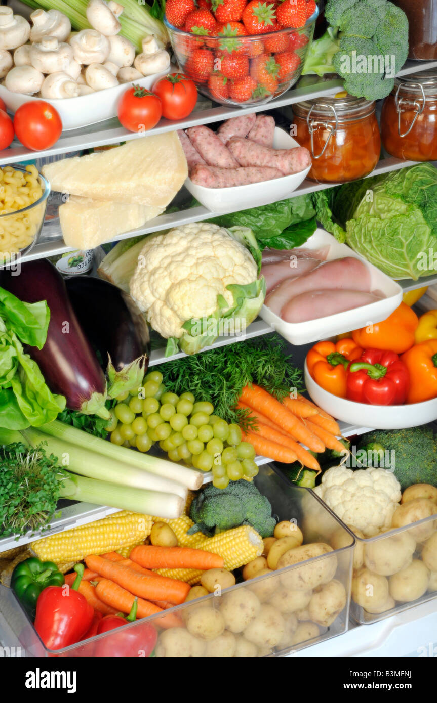 CONTENTS OF REFRIGERATOR Stock Photo - Alamy