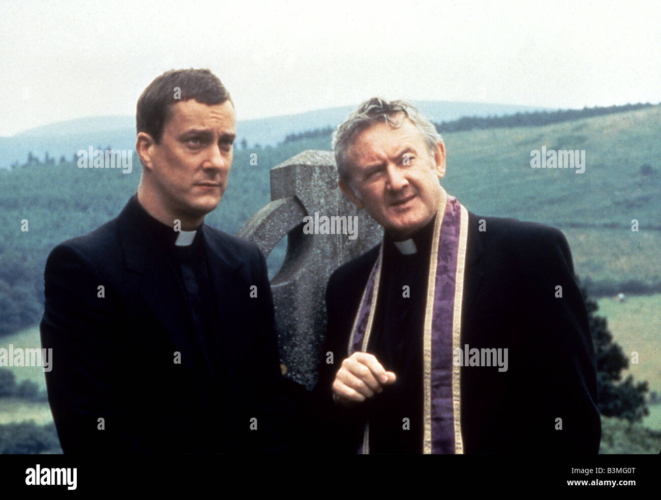 BALLYKISSANGLE  BBC TV series with from left Stephen Tompkinson and Peter Clifford Stock Photo
