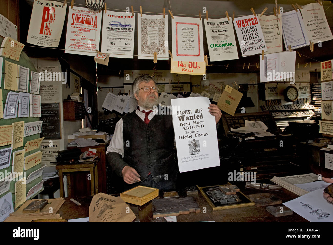 Victorian printer old printing works Victorian Town Ironbridge