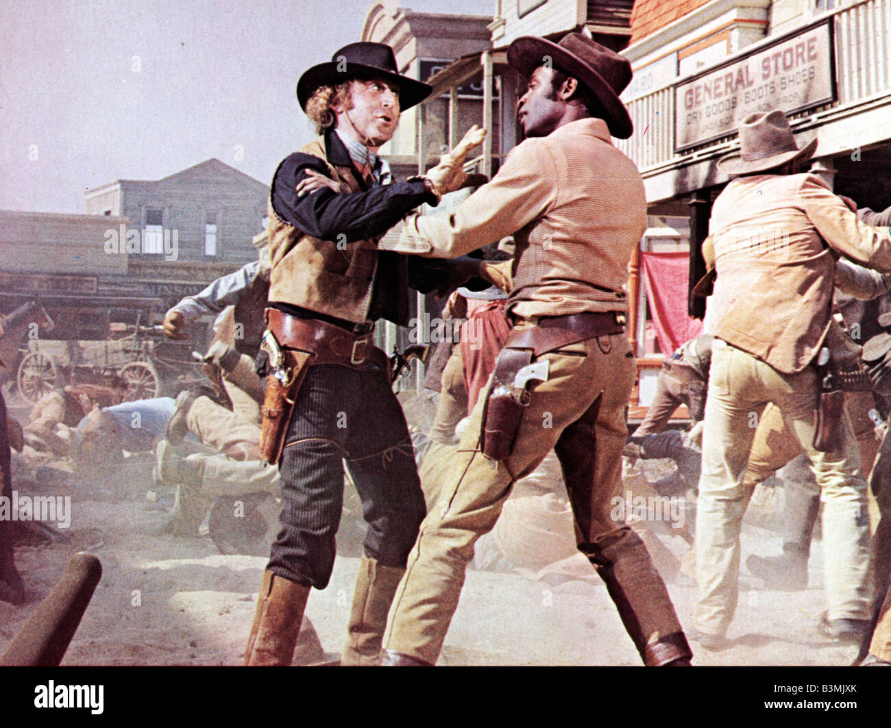 BLAZING SADDLES  1974 Warner Bros film with Gene Wilder at left and Cleavon Little Stock Photo