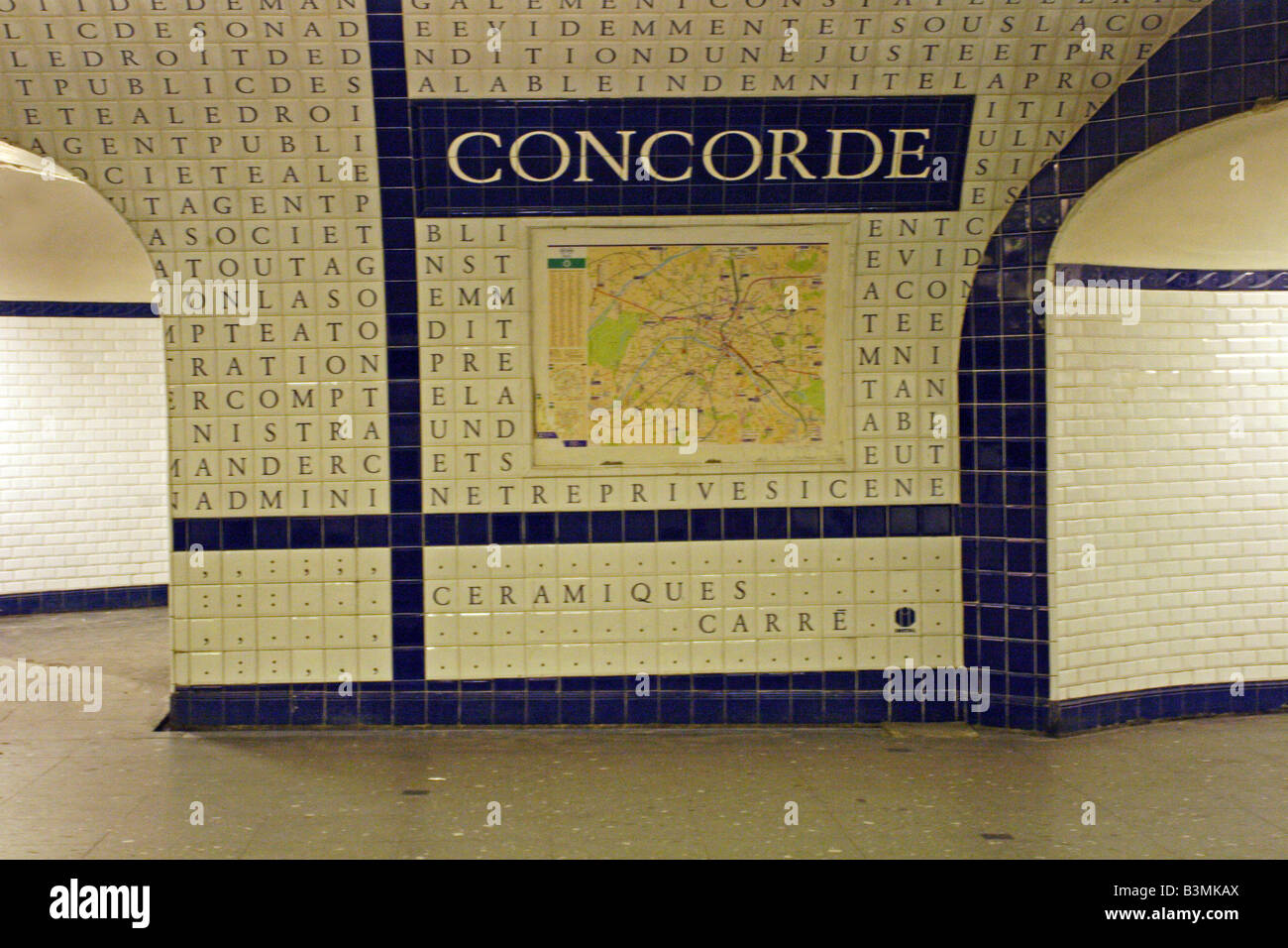 France Paris Concorde metro station in Paris Stock Photo