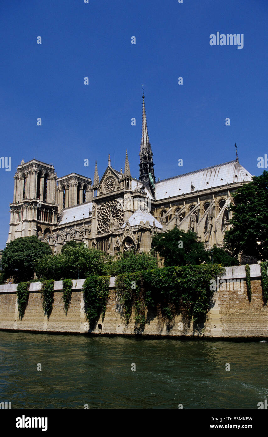 France Paris Notre Dame Cathedral is an outstanding example of French