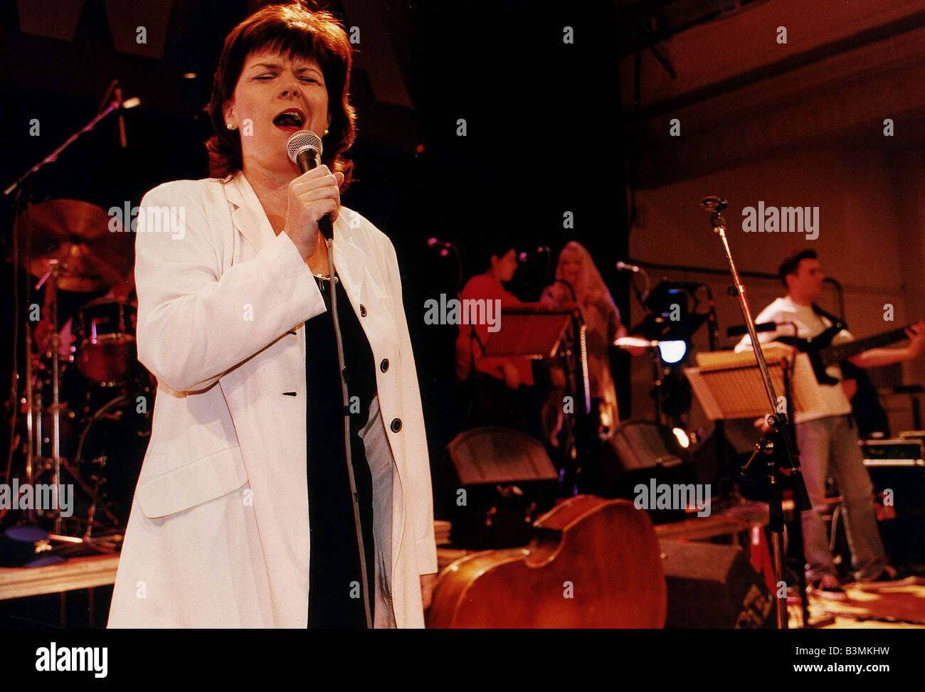 Elaine C Smith actress comedian singer singing microphone on stage with ...
