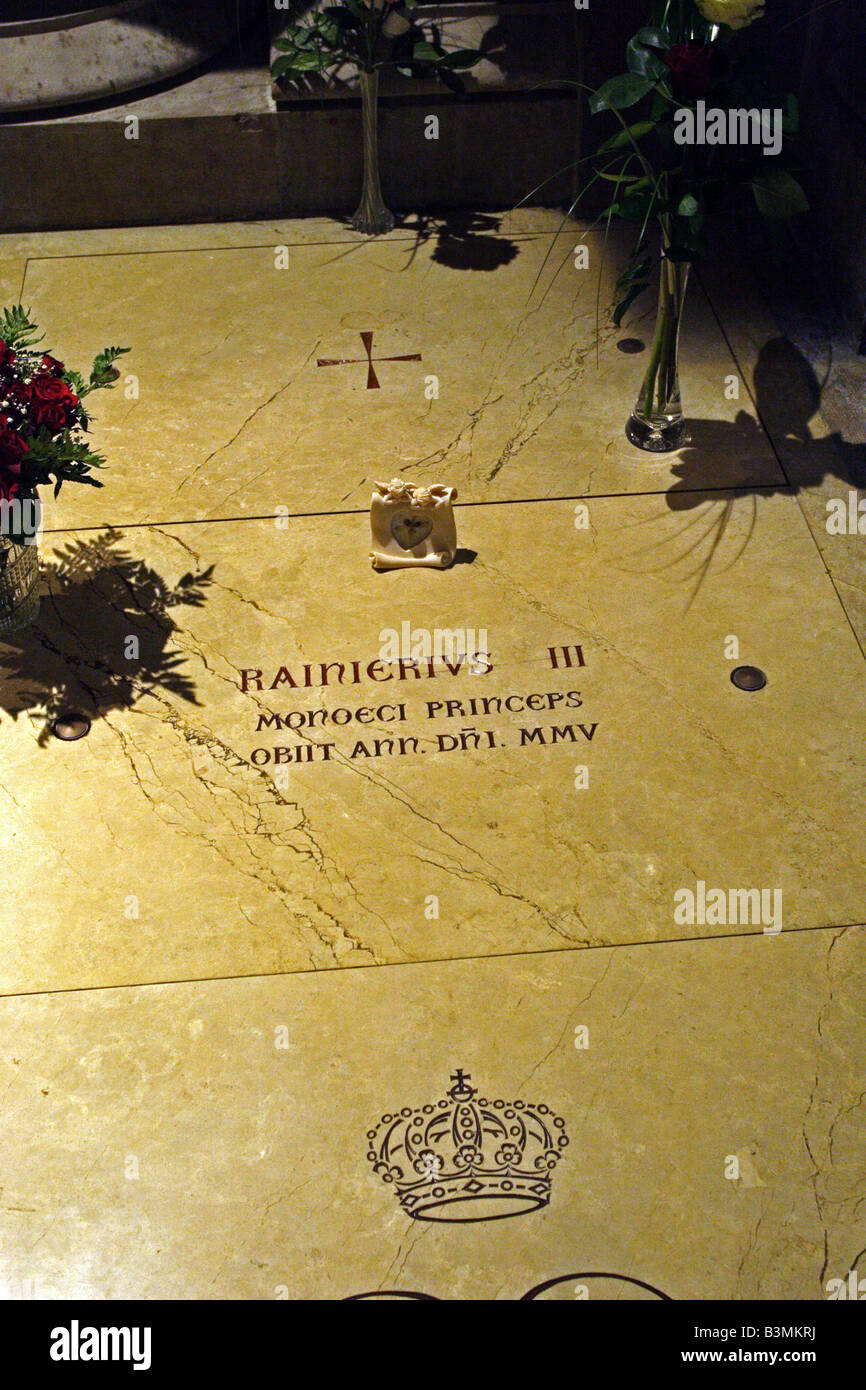 France Cote d Azur Monaco Final resting place for Prince Rainier III in Cathedrale de Monaco Stock Photo
