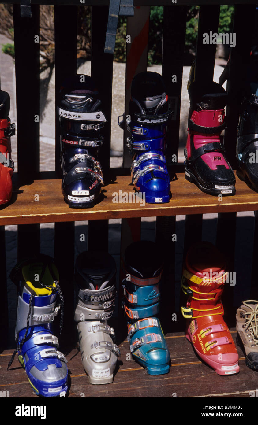 France Savoy Chamonix Ski boots on display for sale at Chamonix near Mount  Blanc in the French Alps Stock Photo - Alamy