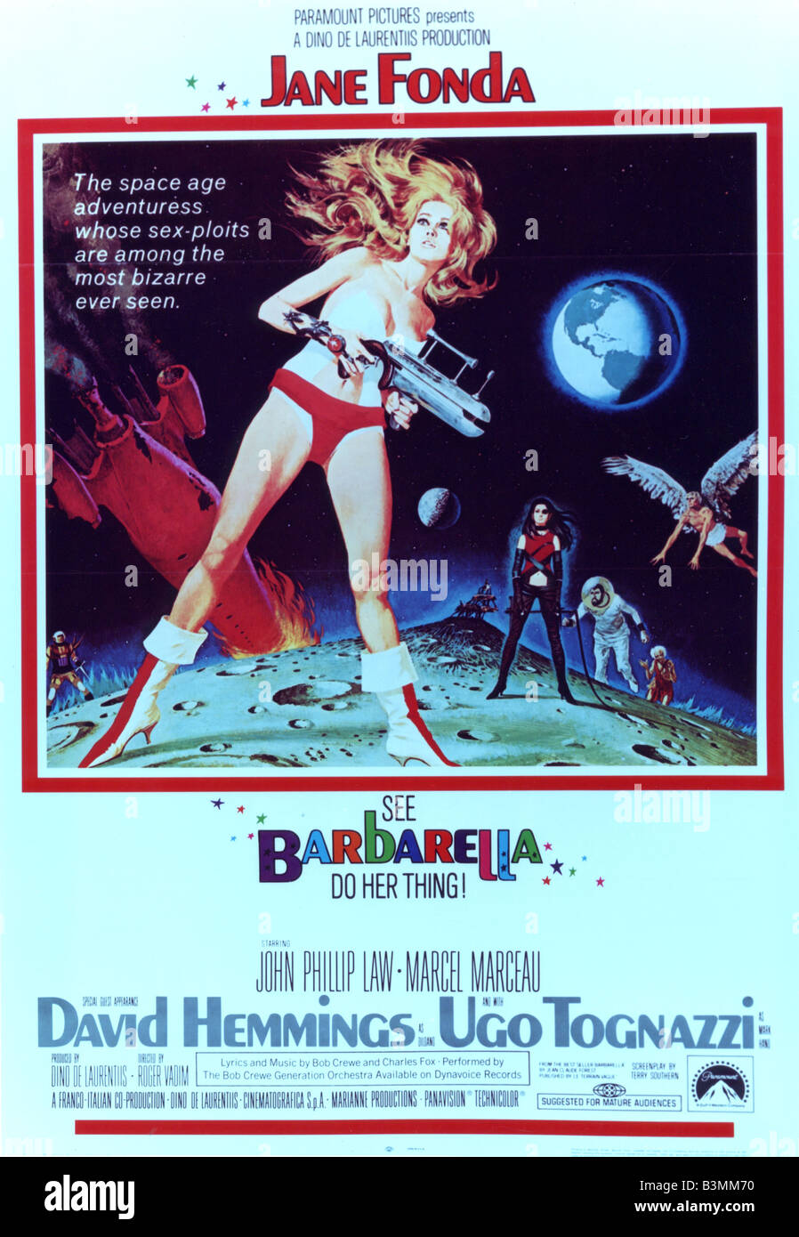 BARBARELLA Poster for 1967 Marianne/De Laurentis film with Jane Fonda Stock Photo