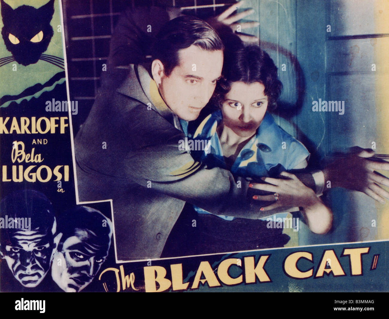 THE BLACK CAT  1934 Universal film with Boris Karloff and Bela Lugosi Stock Photo