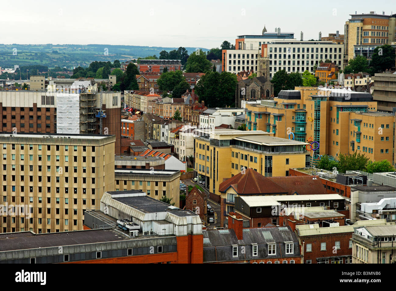 Skyline and rooftops of central Bristol England UK Stock Photo