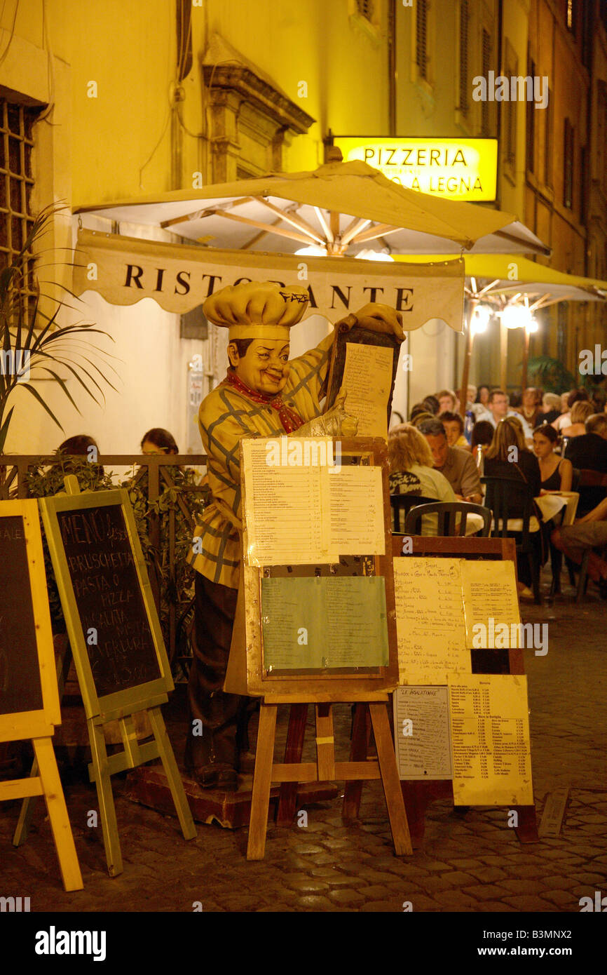 Italy Rome Menu displayed outside ristorante in Rome Stock Photo