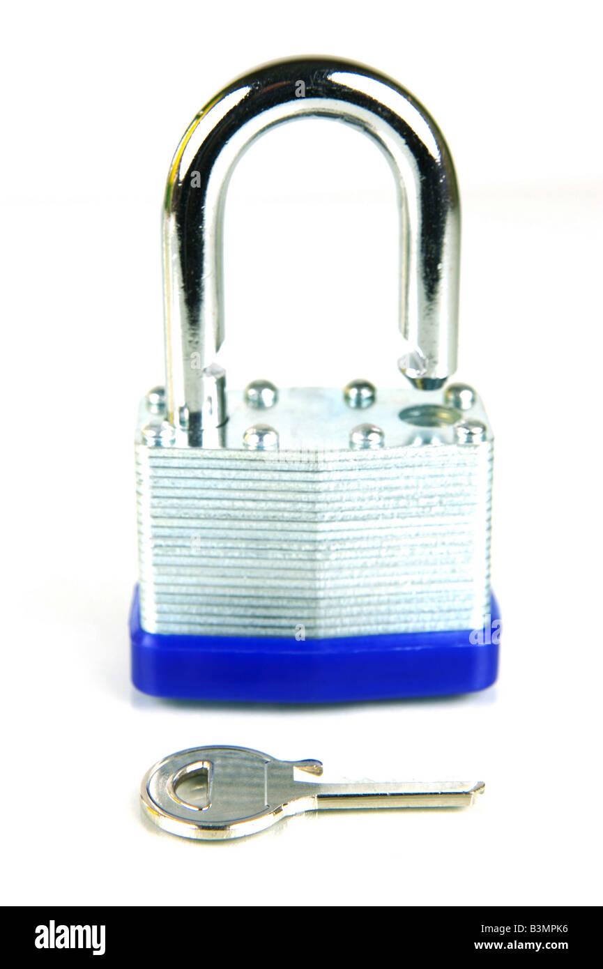A padlock isolated against a white background Stock Photo - Alamy