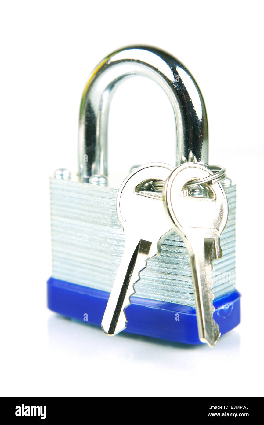 A padlock isolated against a white background Stock Photo - Alamy