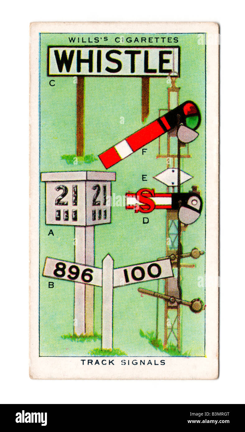WD & HO Wills Cigarette Cards from 1938 illustrating Railway Equipment