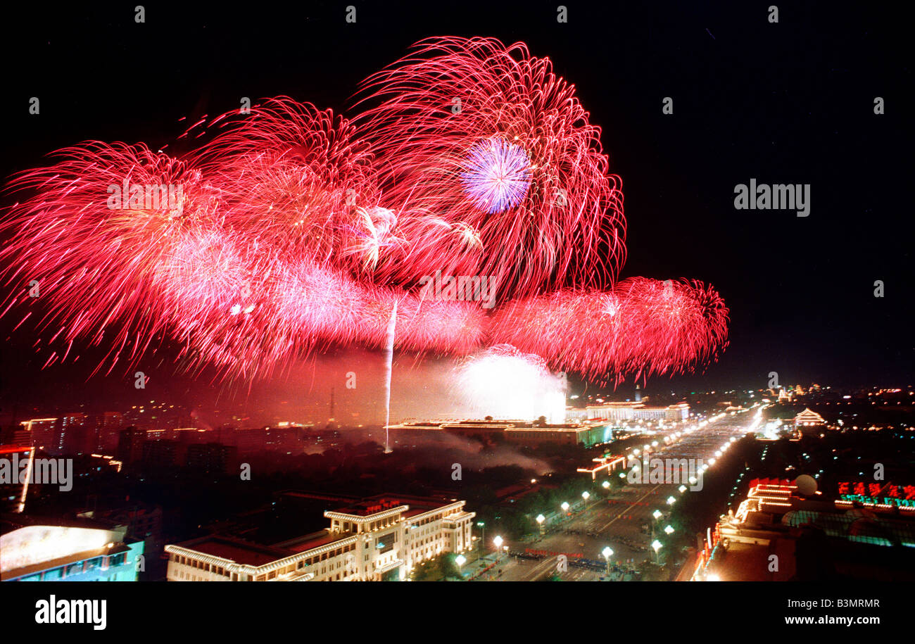 Fireworks In Tian'Anmen Square,Beijing,China Stock Photo Alamy