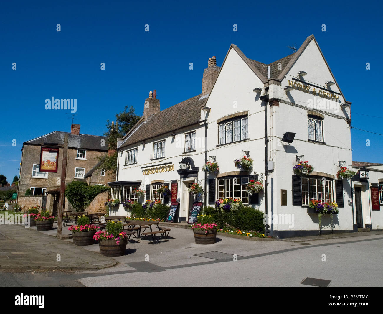 The Horse and Groom public house in the village of Linby, Nottinghamshire England Stock Photo