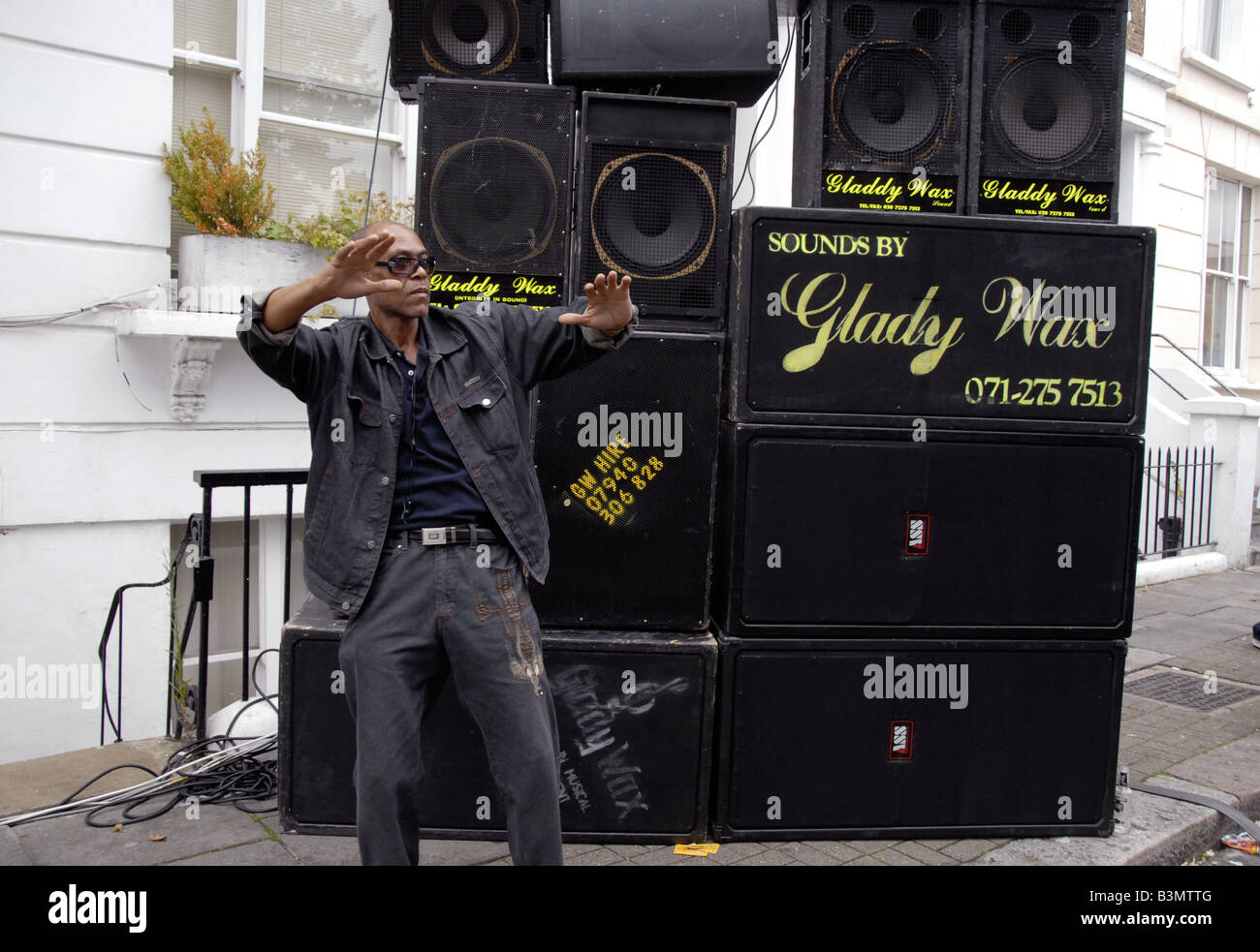 Large speakers side street Notting Hill 