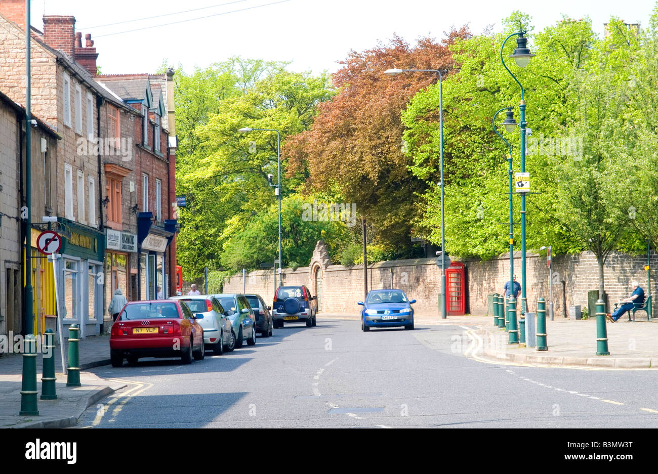 The main road through Mansfield Woodhouse in Nottinghamshire England UK