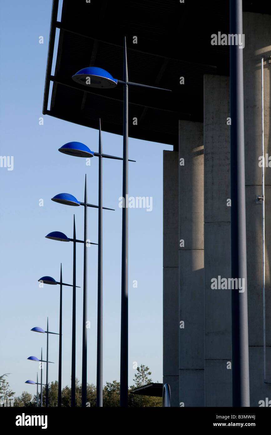 modern light columns Milton Keynes town centre Buckinghamshire South