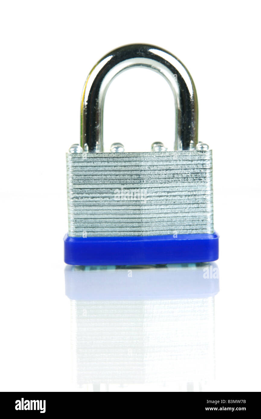 A padlock isolated against a white background Stock Photo - Alamy