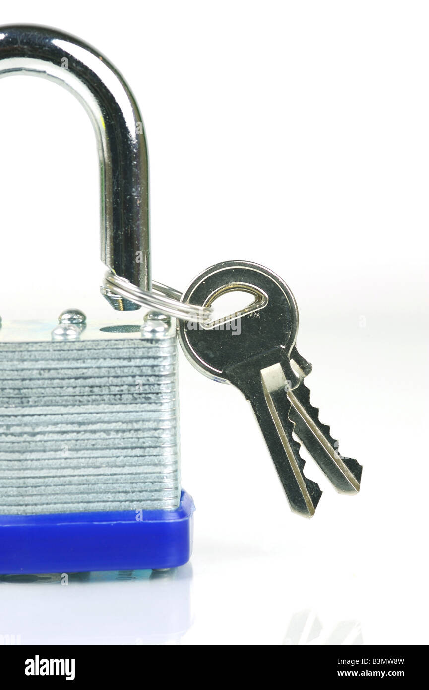 A padlock isolated against a white background Stock Photo - Alamy