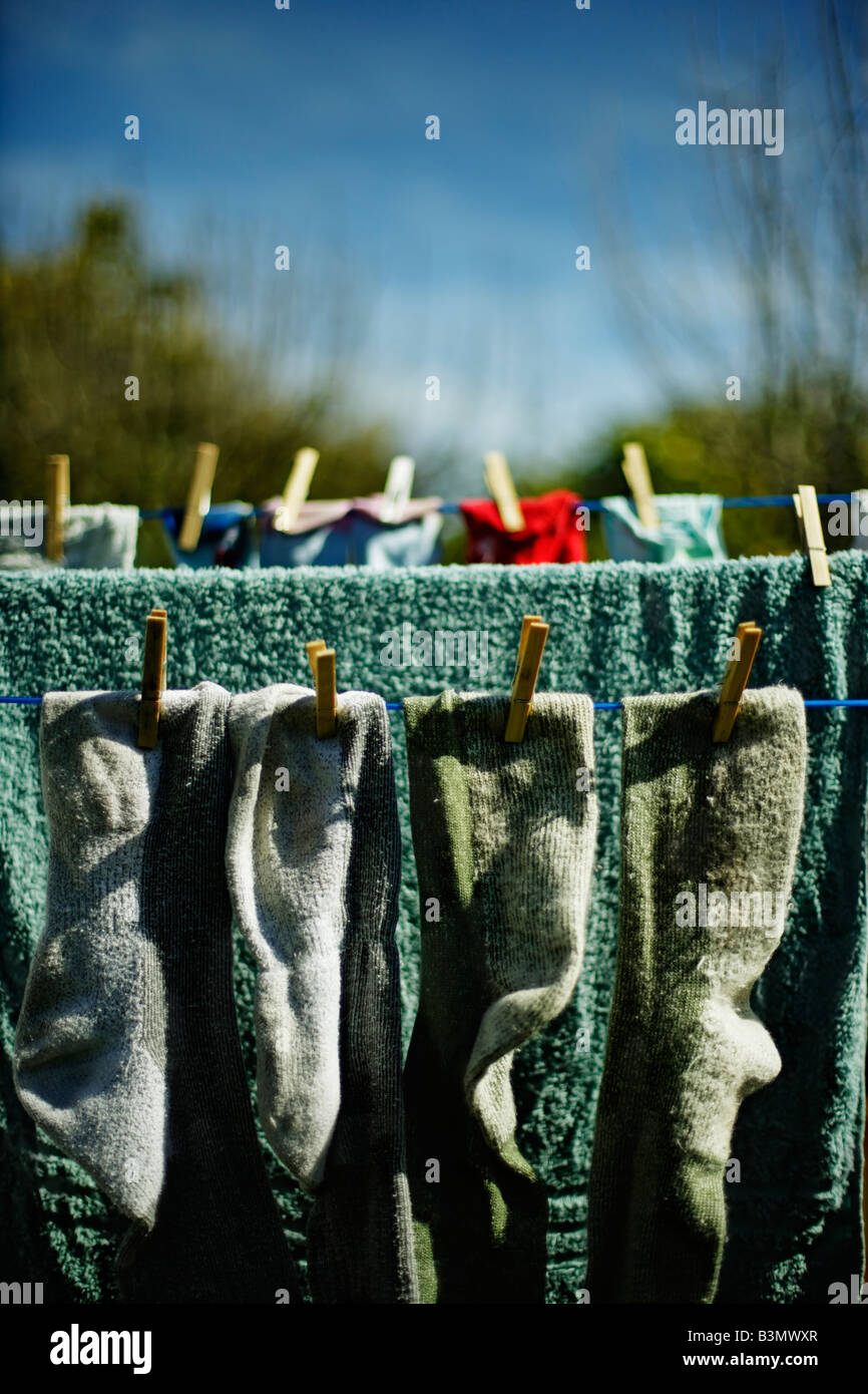 Washing line Stock Photo