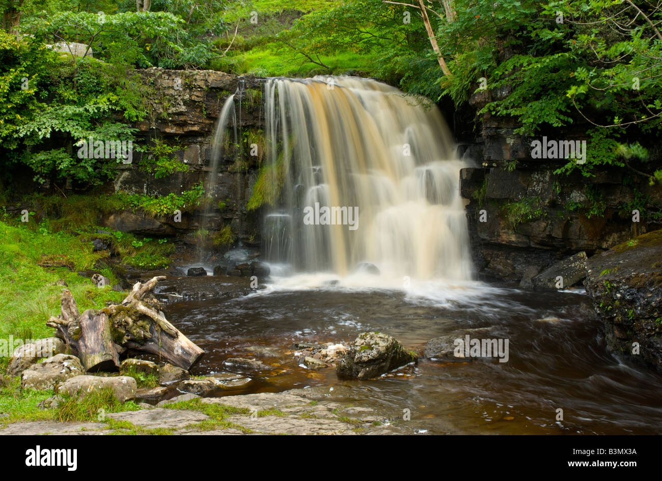 East Gill Falls, a small waterfall near Keld, Upper Swaledale, Yorkshire Dales National Park, England UK Stock Photo