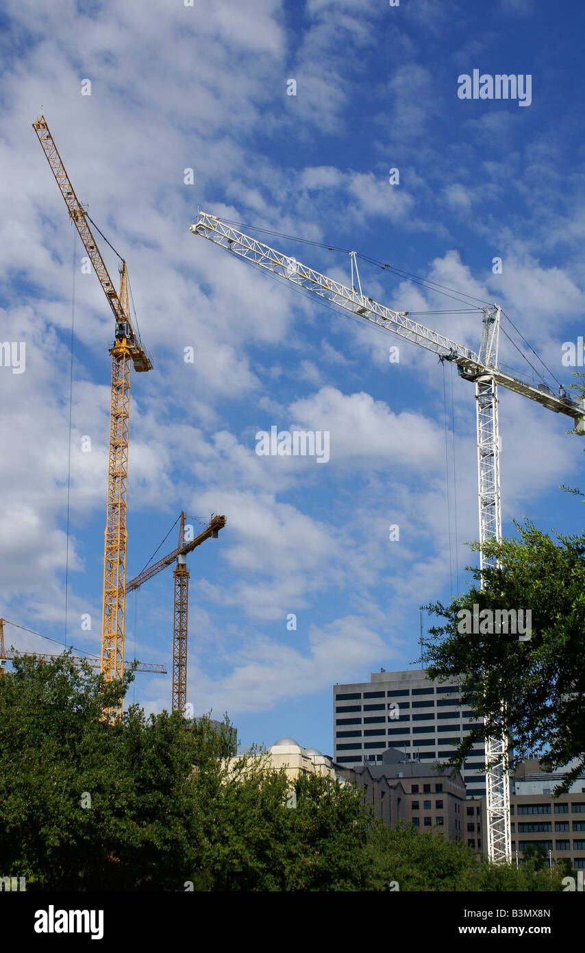 Large lifting cranes used for building construction Stock Photo Alamy