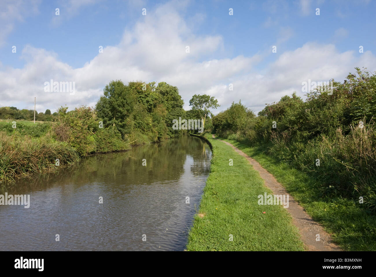 The Stratford upon Avon Canal at Lowsonford looking North Towards Birmingham Stock Photo