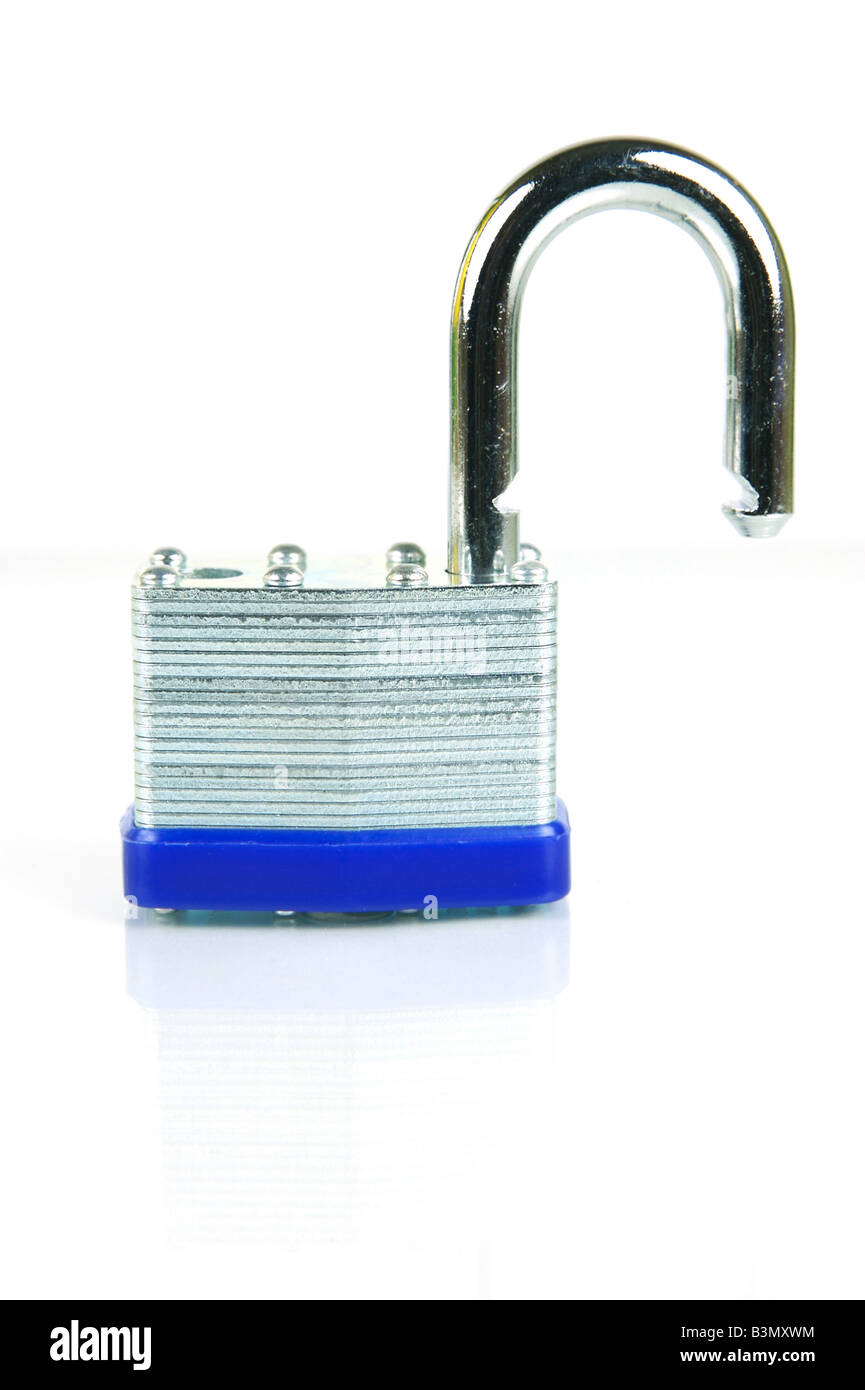 A padlock isolated against a white background Stock Photo - Alamy