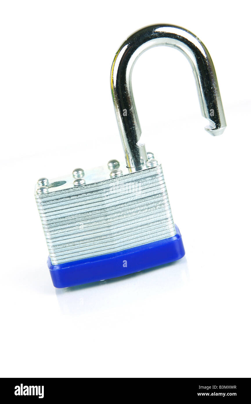 A padlock isolated against a white background Stock Photo - Alamy