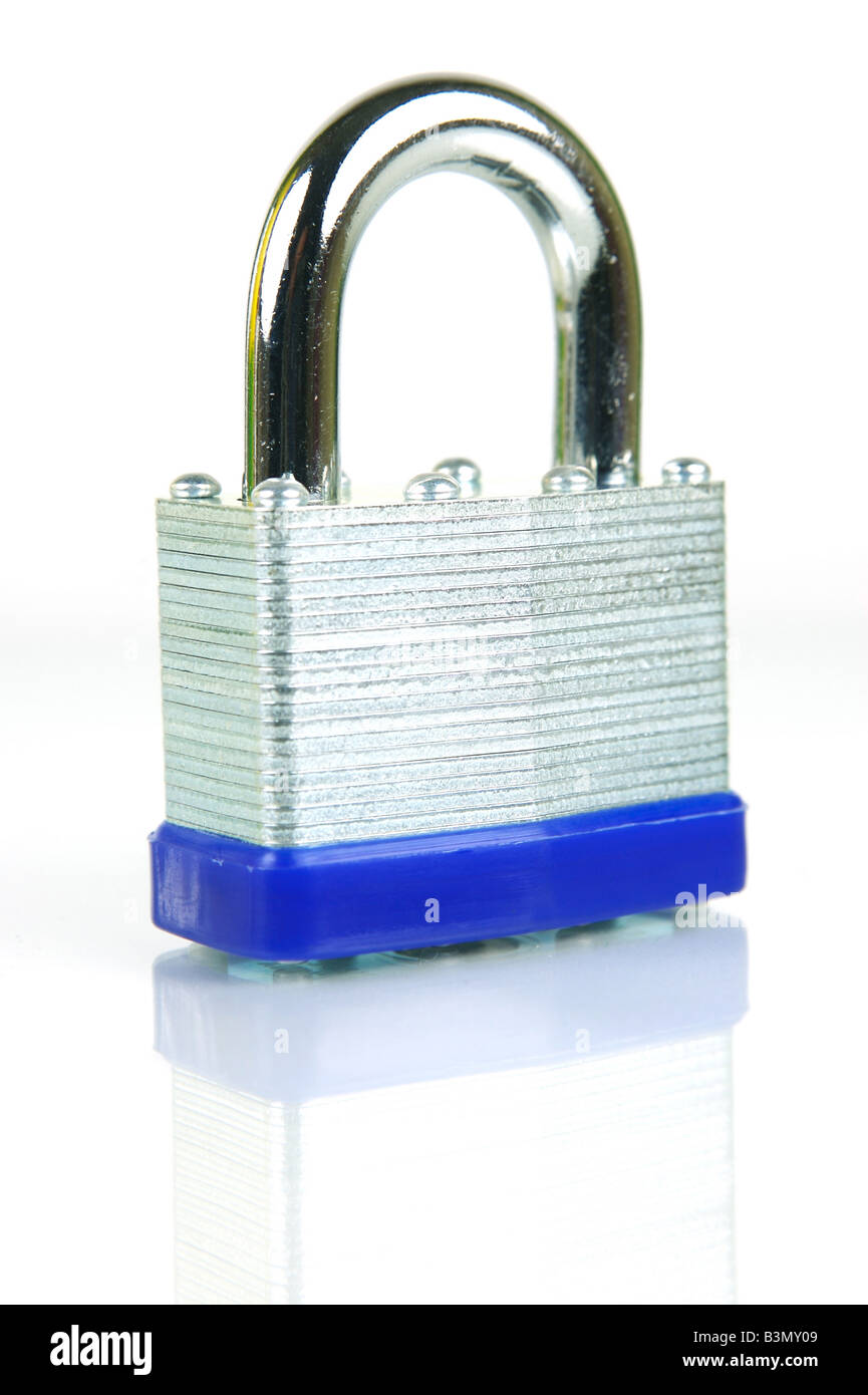 A padlock isolated against a white background Stock Photo - Alamy