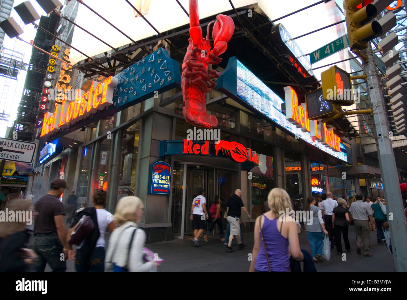 A Times Square branch of the Red Lobster restaurant chain Stock Photo