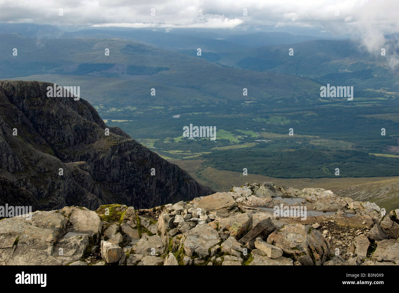 View from the summit of Ben Nevis Stock Photo