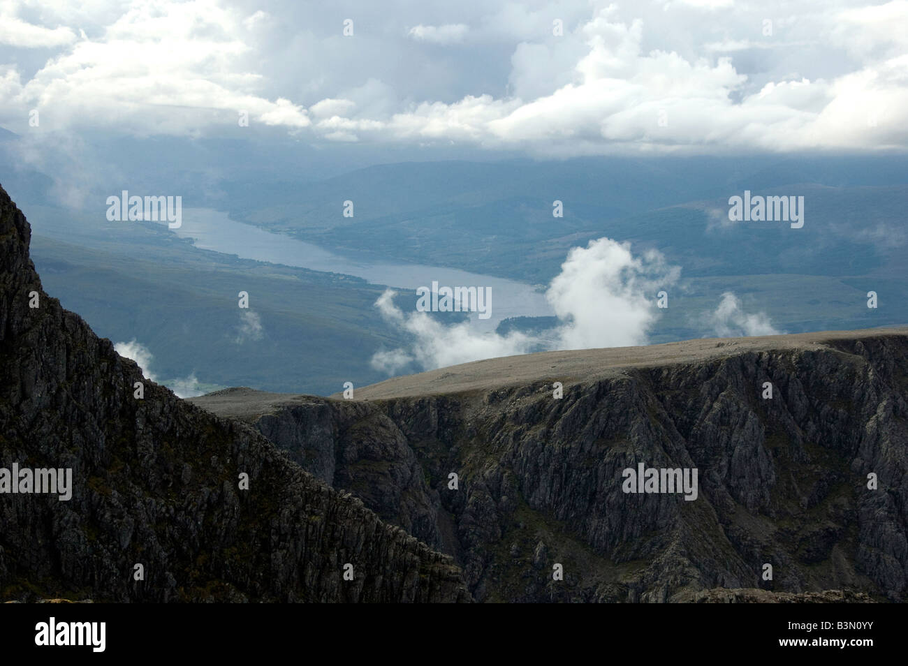 View from the summit of Ben Nevis Stock Photo